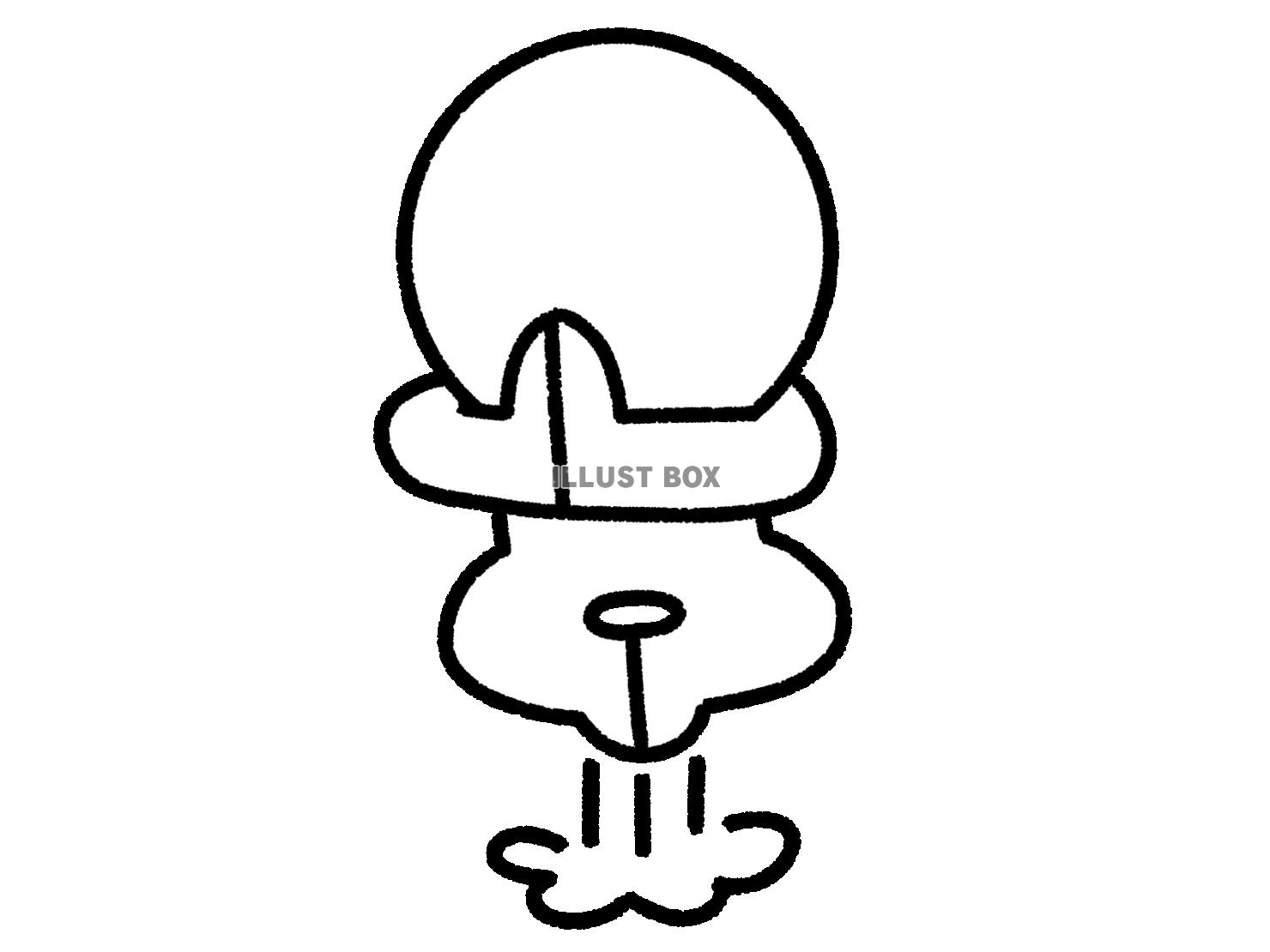 ジャンプして謝る棒人間