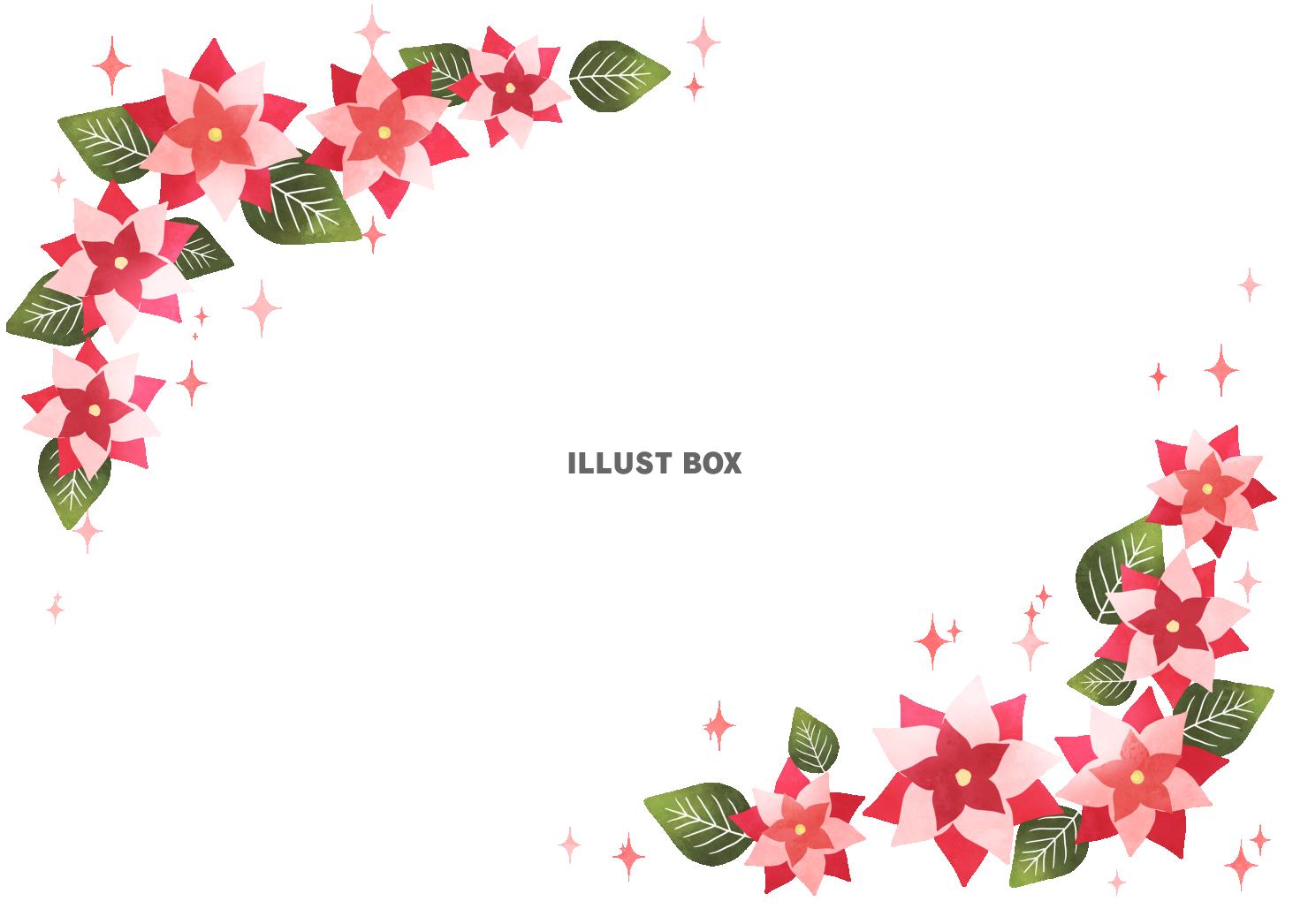 ポインセチアのフレーム（枠なし）