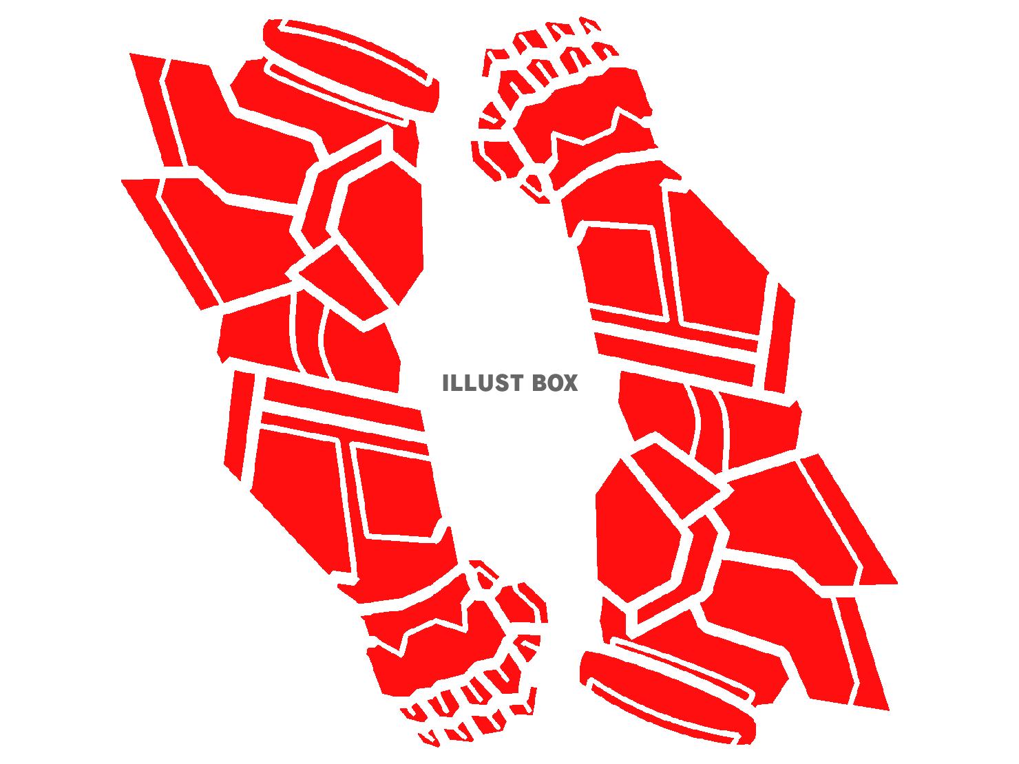 赤色のガントレットのシルエット