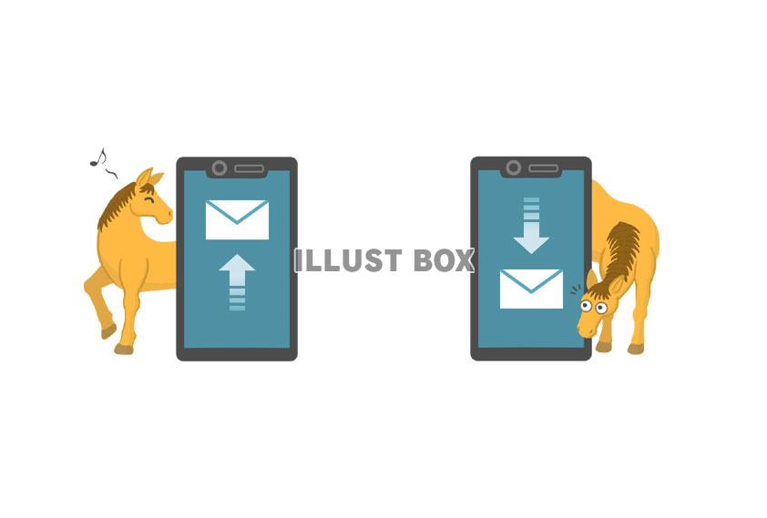 メールをする馬