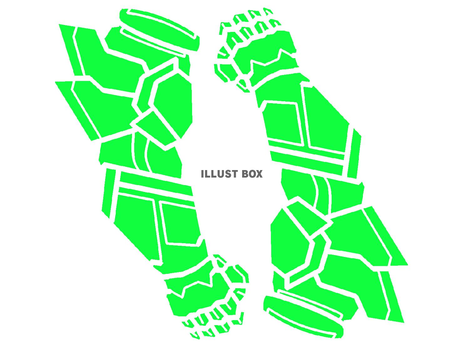 緑のガントレットのシルエット