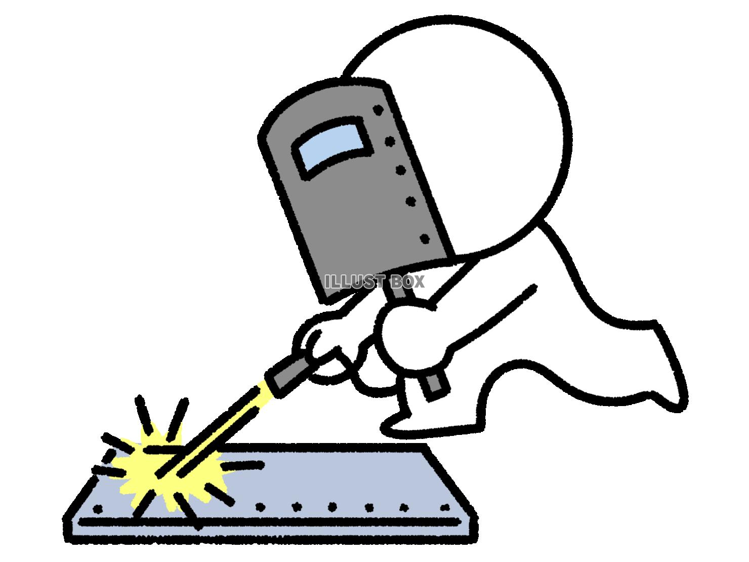 溶接している棒人間