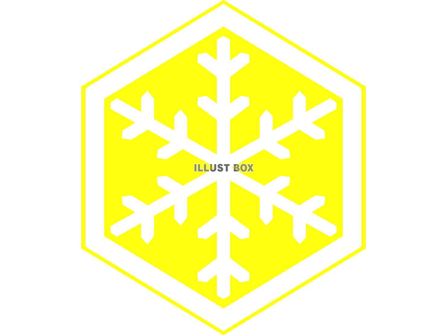 黄色の雪の結晶のシルエット