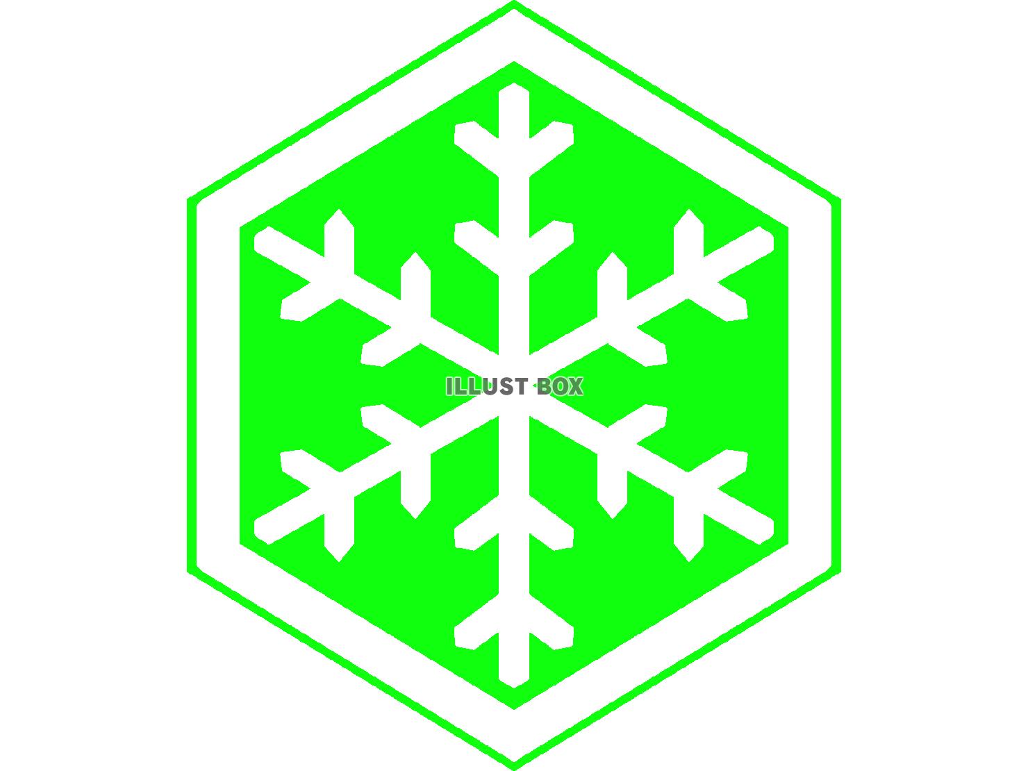 緑色の雪の結晶のシルエット