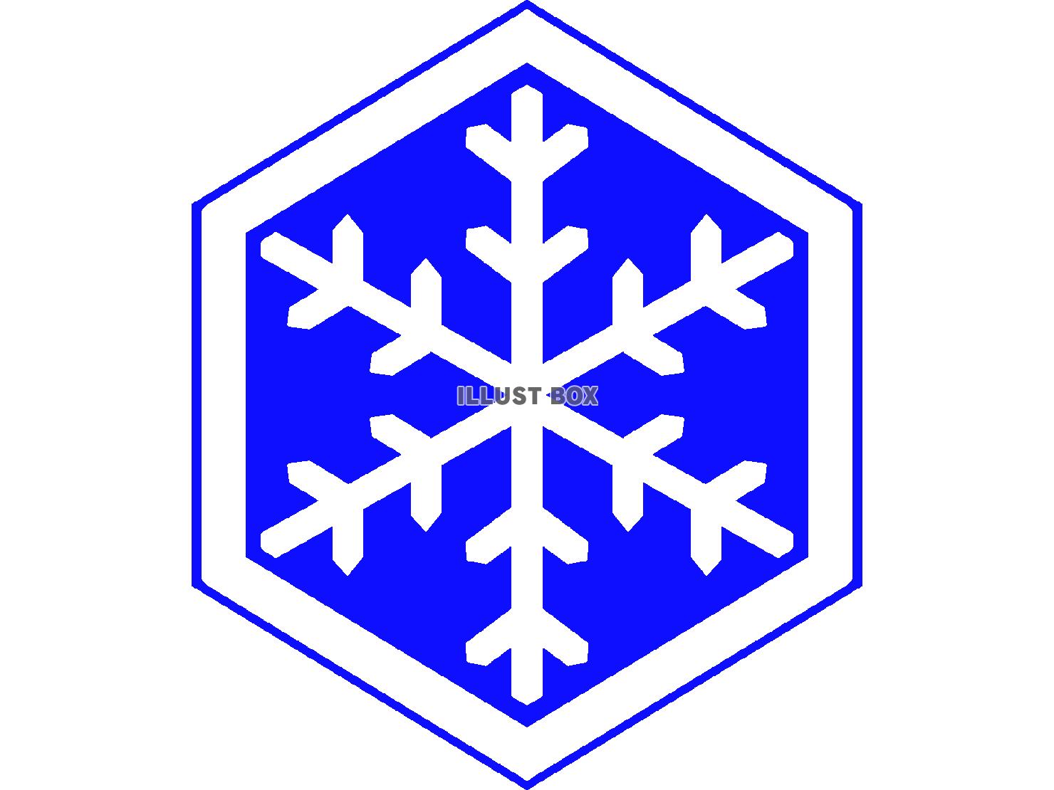 青色の雪の結晶のシルエット