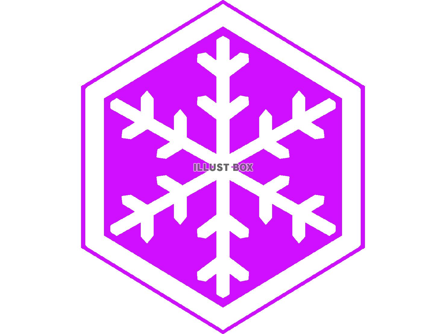 紫色の雪の結晶のシルエット