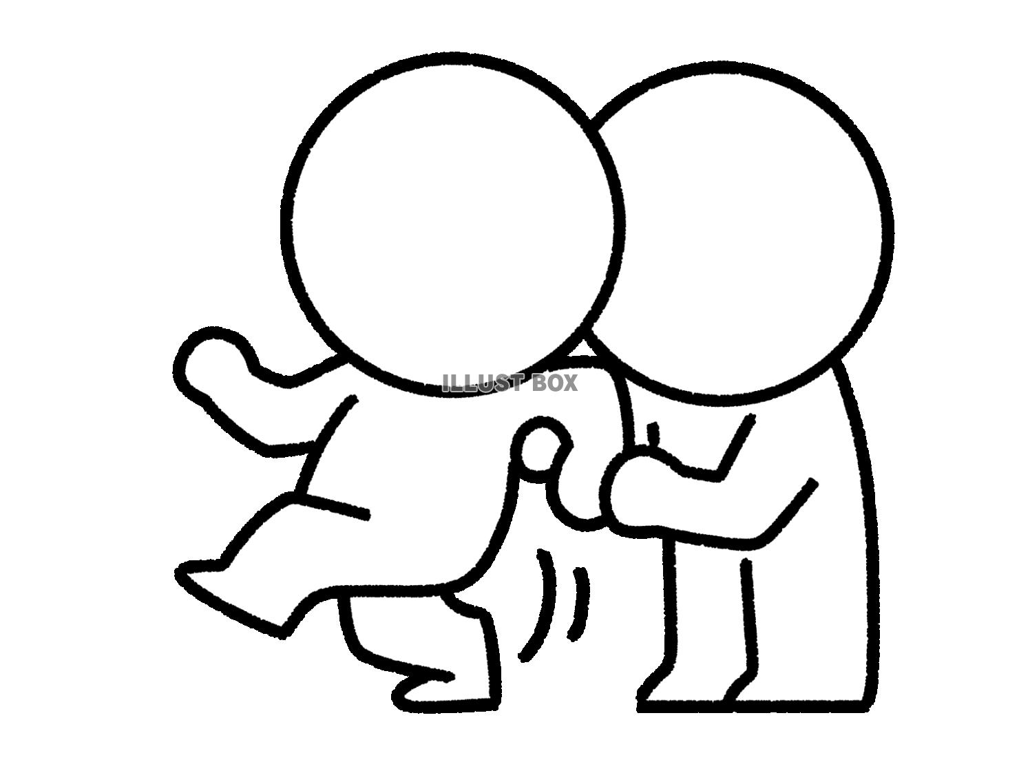 行こうとしている人を止める棒人間