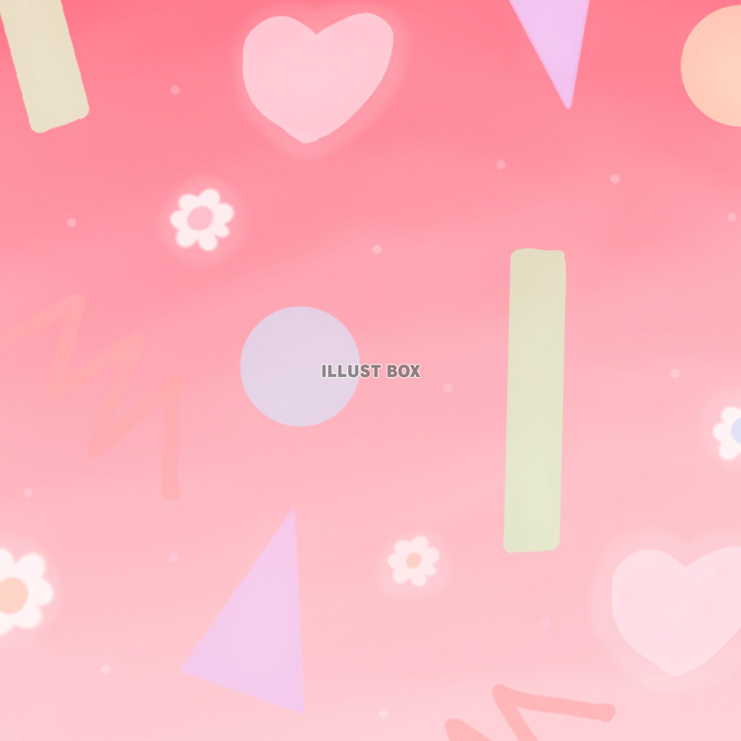 ゆめかわポップ正方形(⁠レッド⁠)