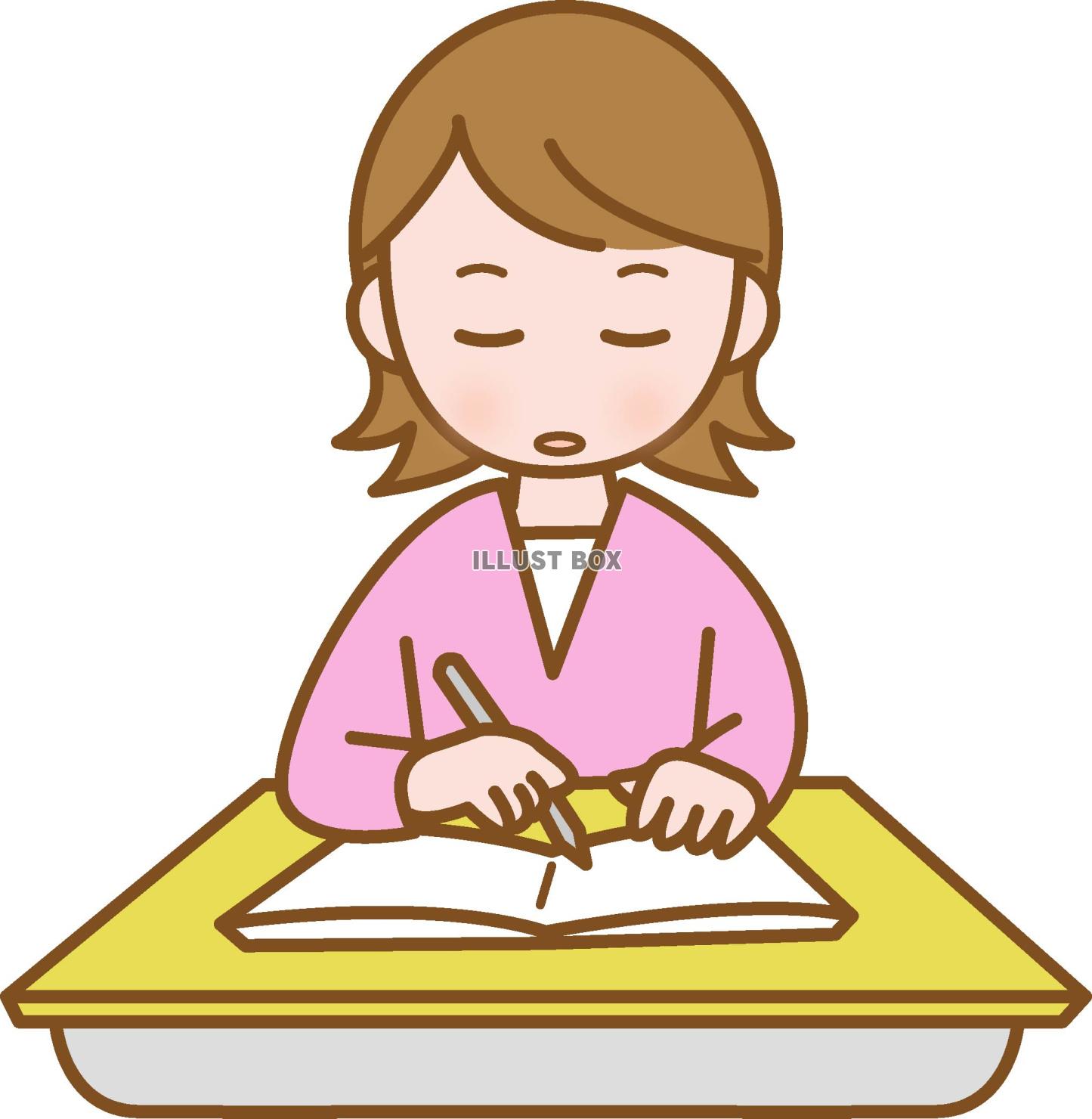 勉強をする大人の女性