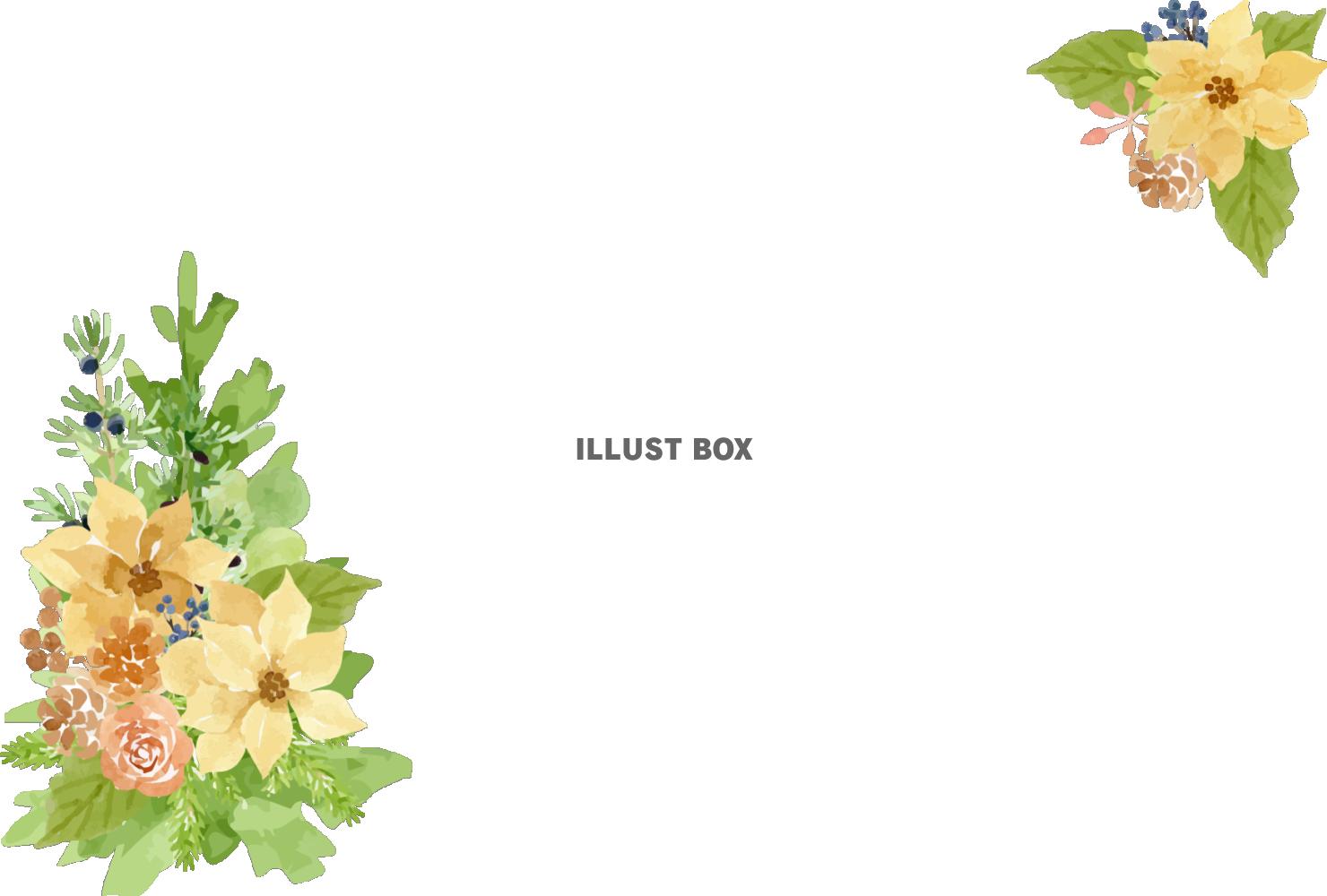 イエローポインセチア＆木の実のクリスマスシリーズ　フレーム１