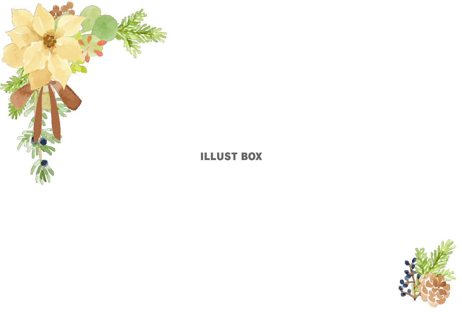  イエローポインセチア＆木の実のクリスマスシリーズ　フレーム...