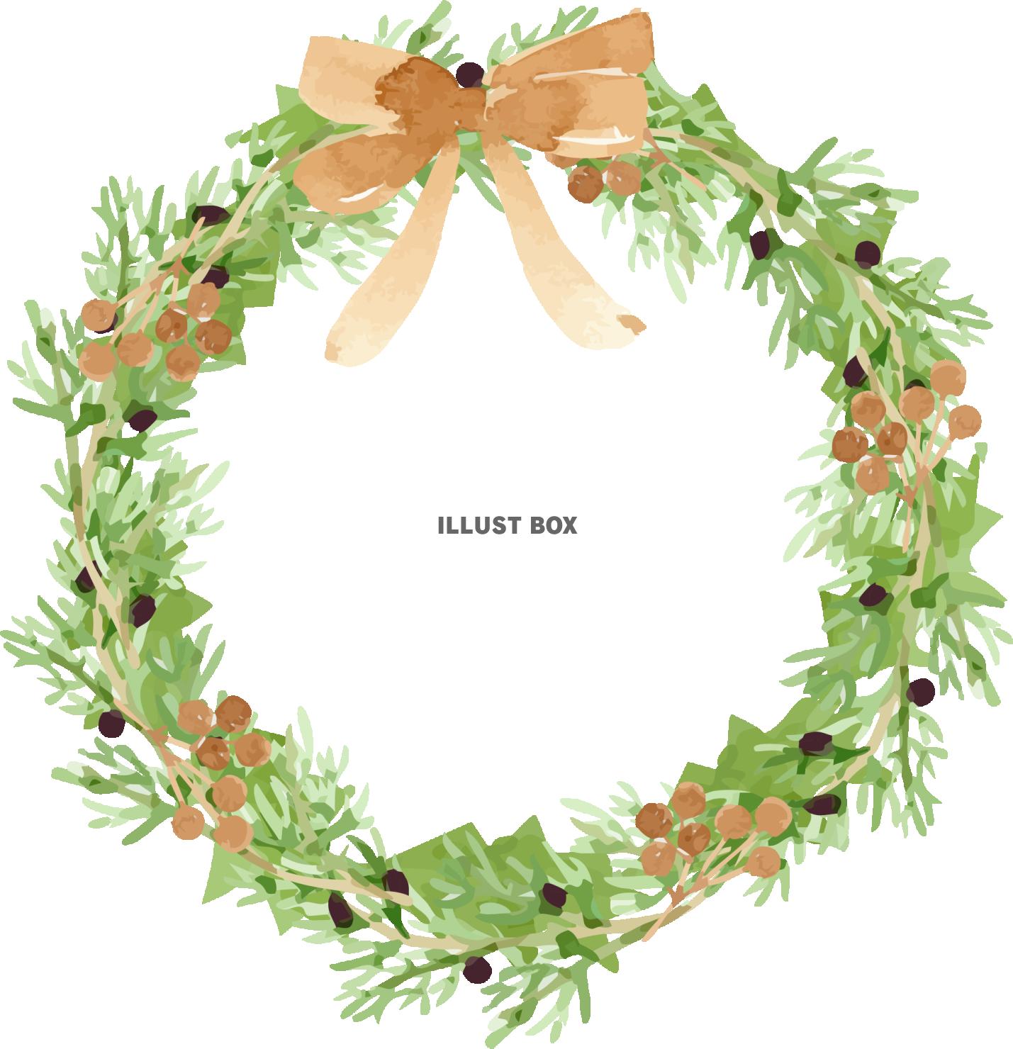 イエローポインセチア＆木の実のクリスマスシリーズ　リース１