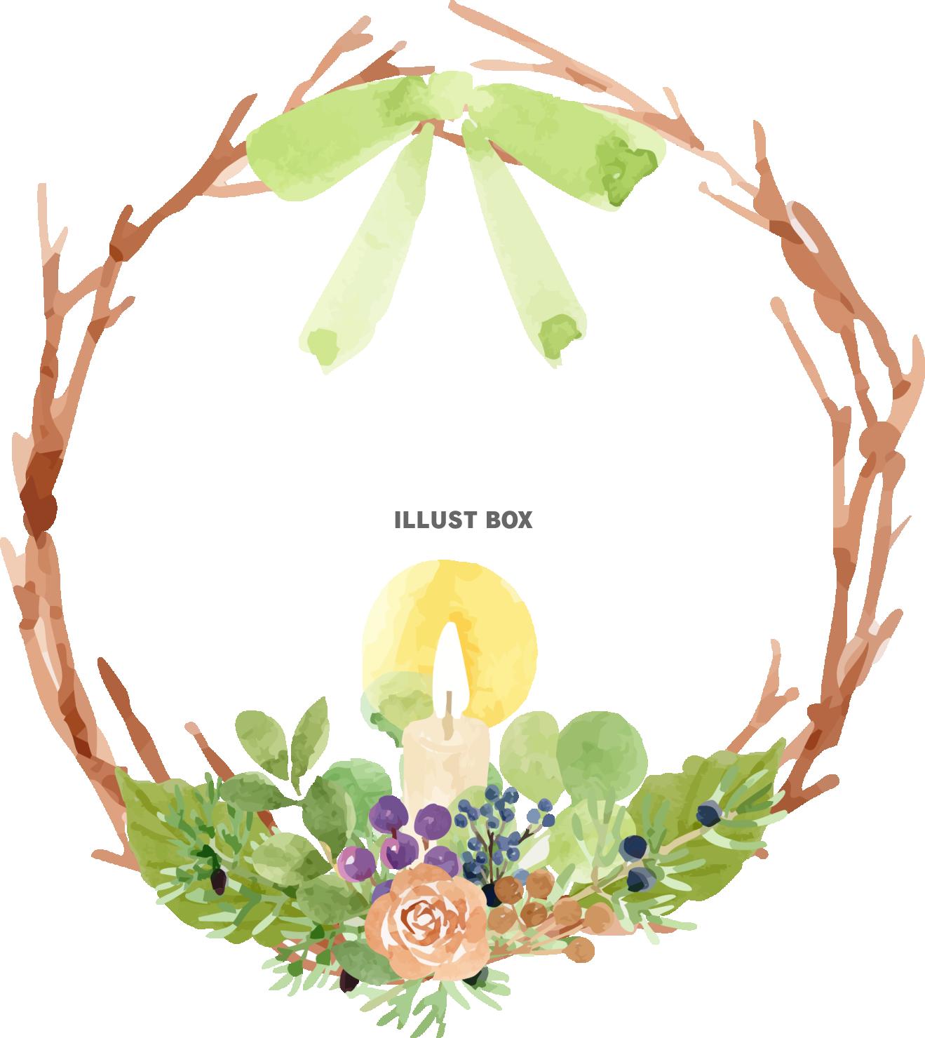 イエローポインセチア＆木の実のクリスマスシリーズ　リース２