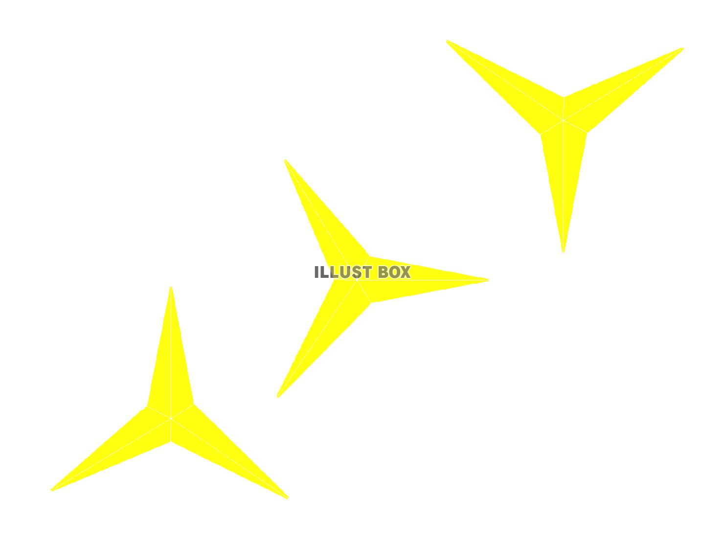 黄色のまきびしのシルエット