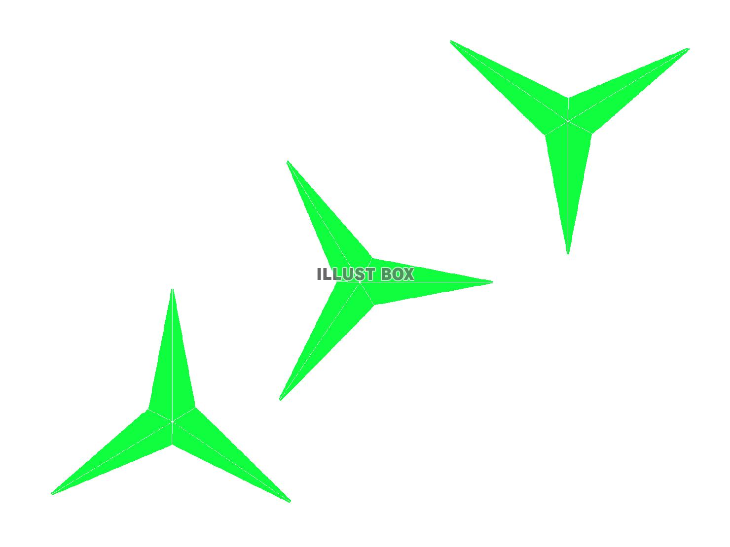 緑色のまきびしのシルエット