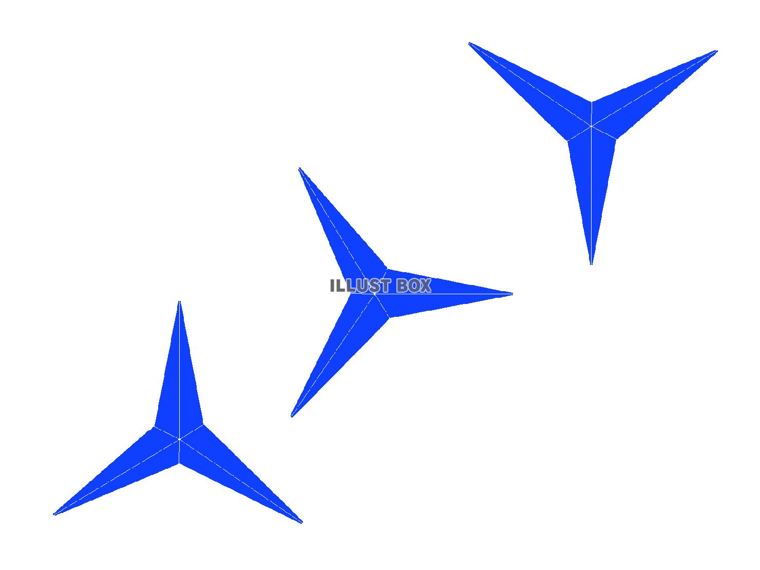 青色のまきびしのシルエット