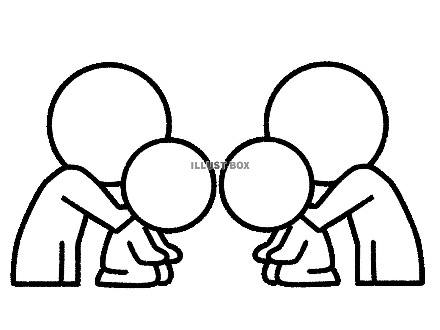 子供を励ます2組の棒人間