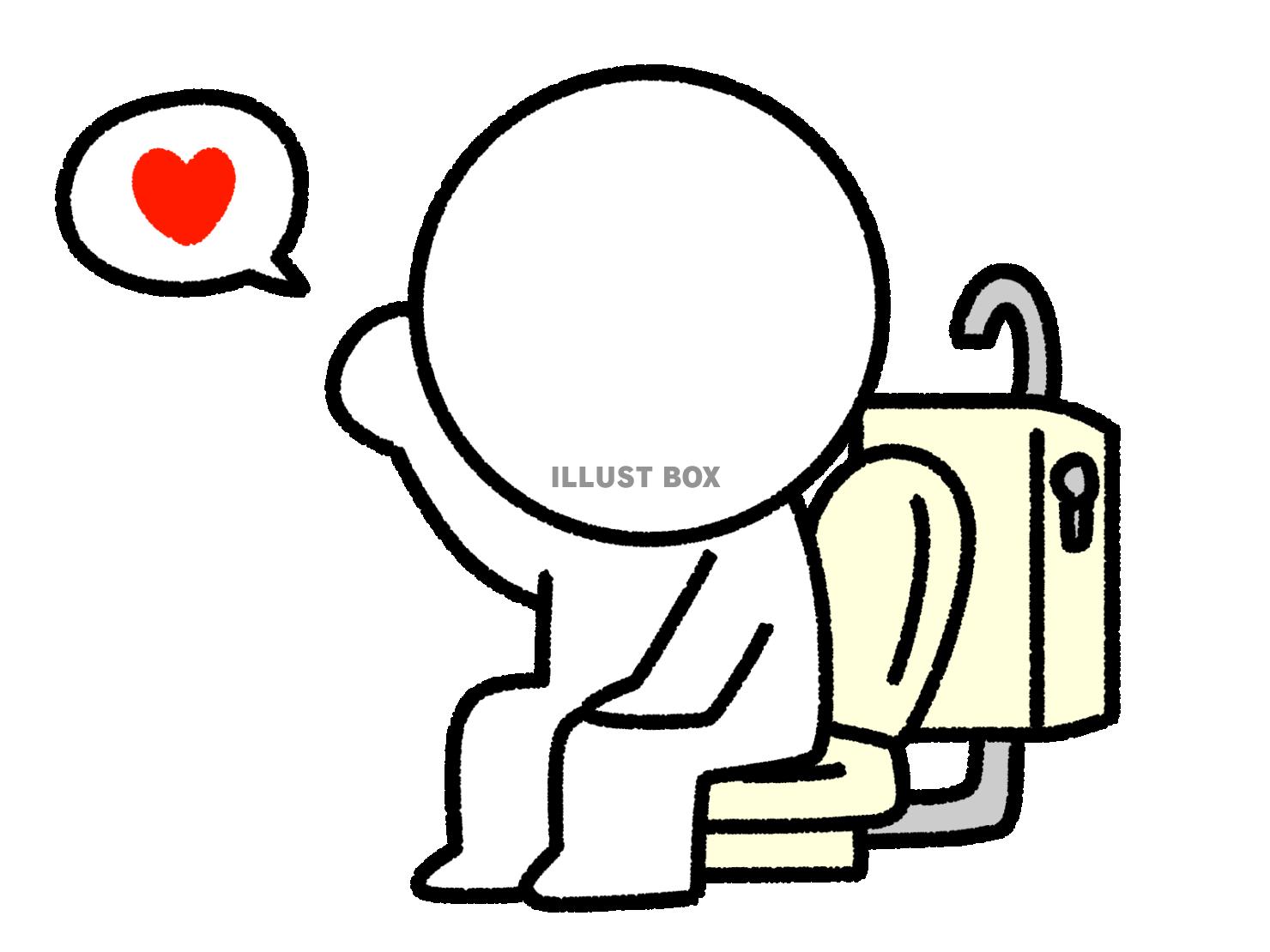 便秘改善に成功して喜ぶ棒人間