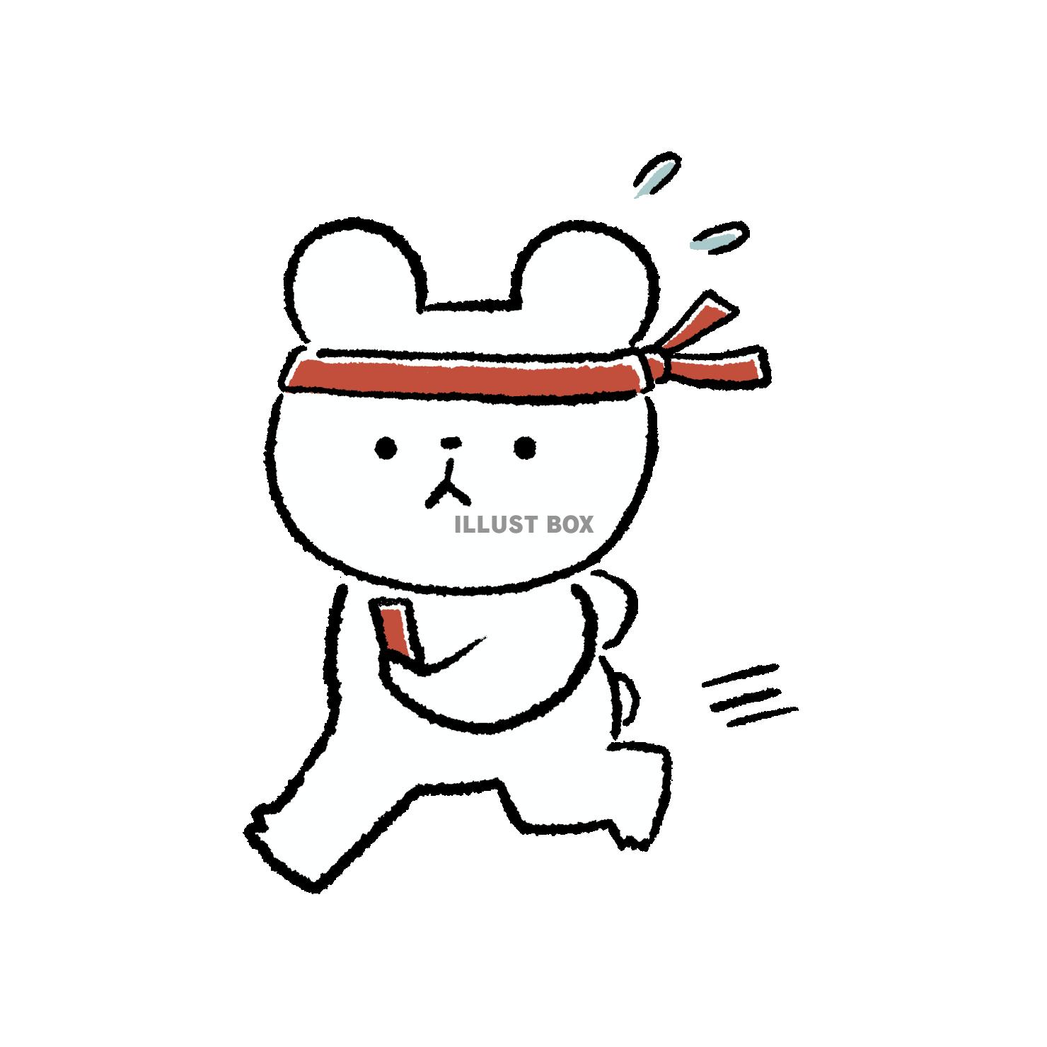 リレーをするくま(赤組)