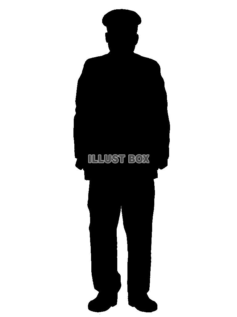 制帽の男性のシルエット2