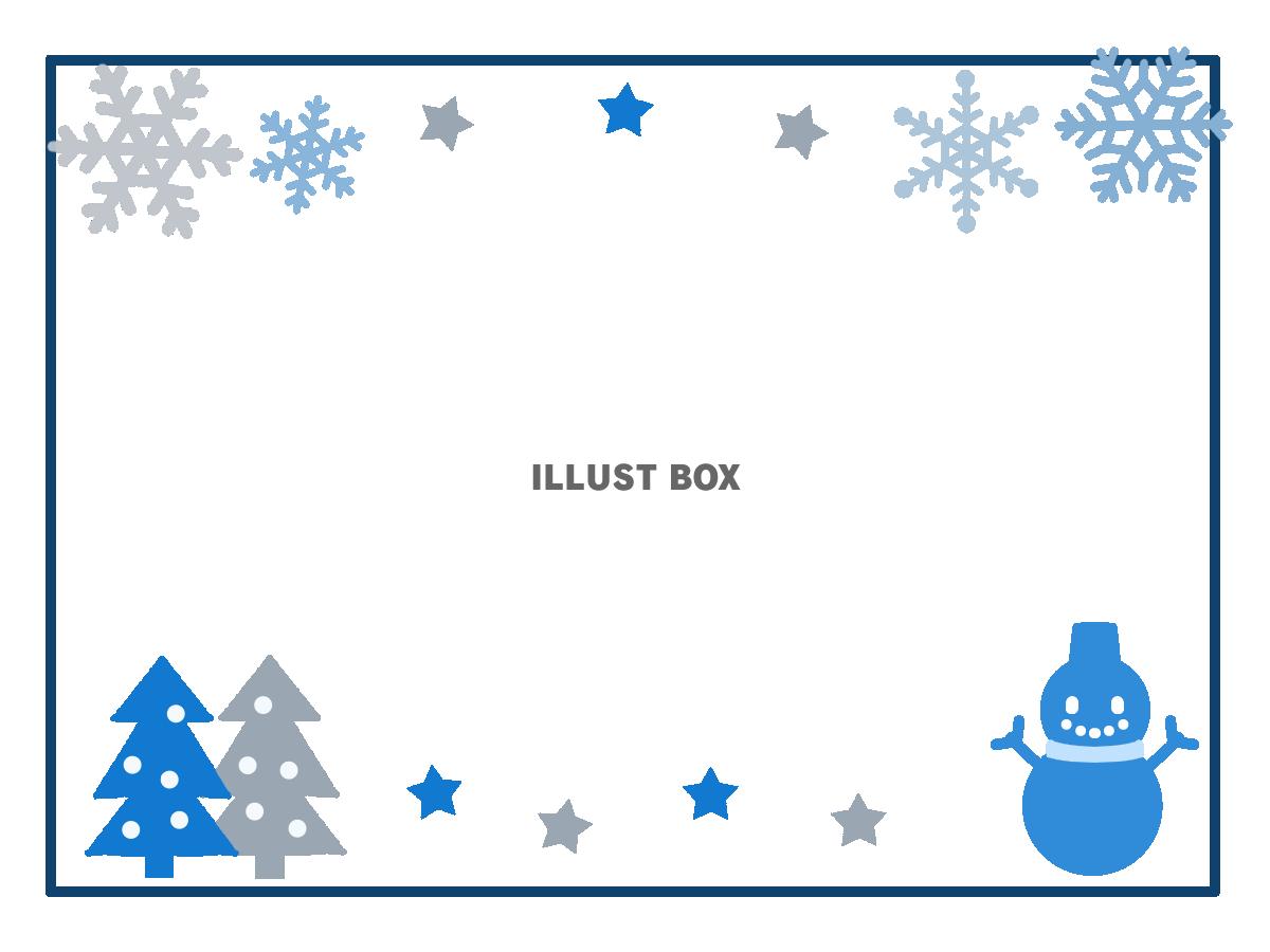 冬のツリーと結晶フレーム　透過png