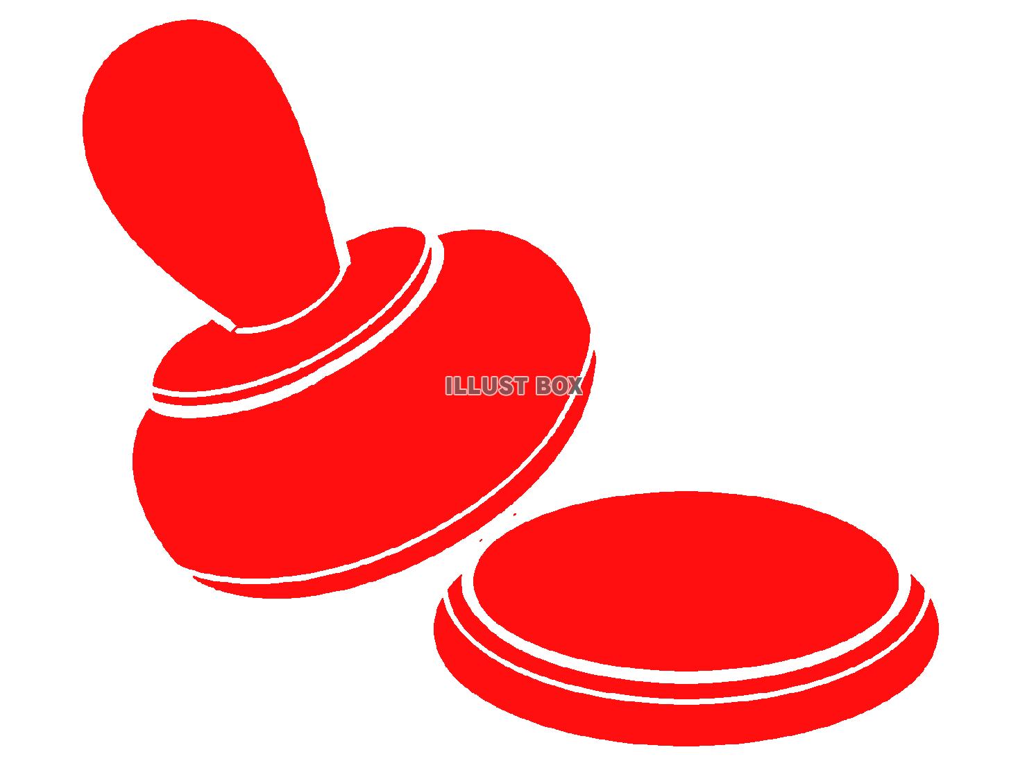 赤色のスタンプのシルエット