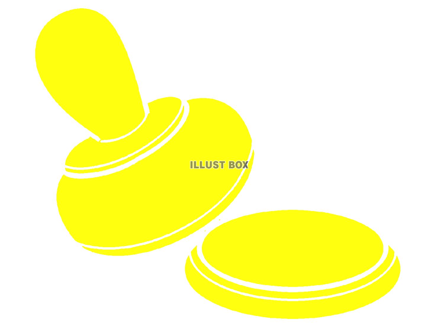 黄色のスタンプのシルエット