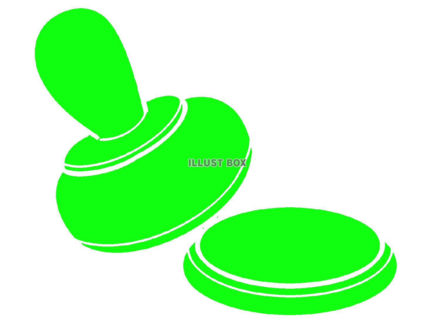 緑色のスタンプのシルエット