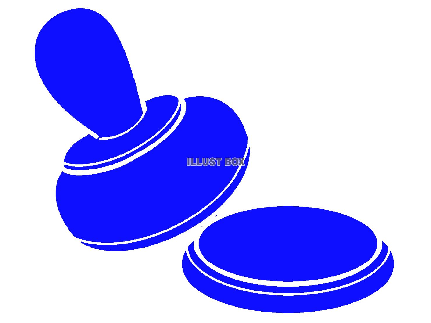 青色のスタンプのシルエット