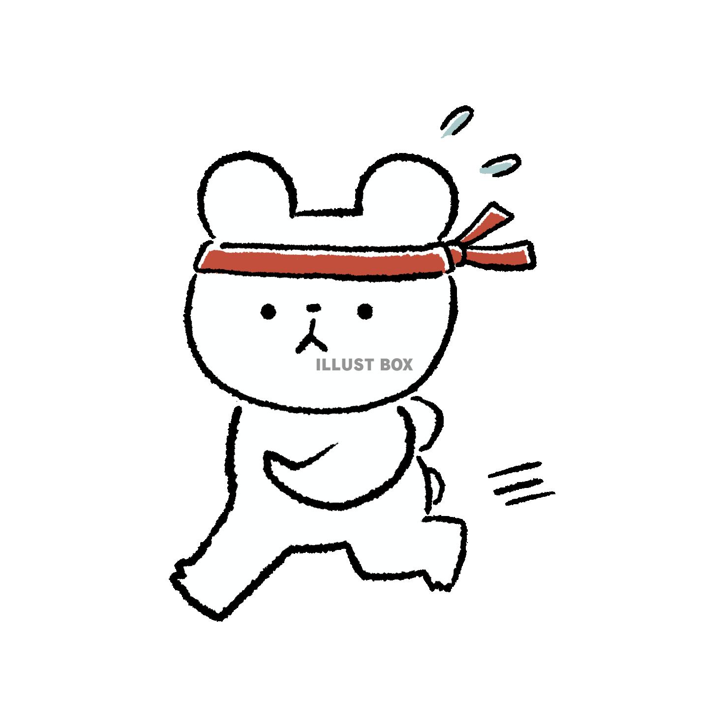 徒競走をするくま(赤組)