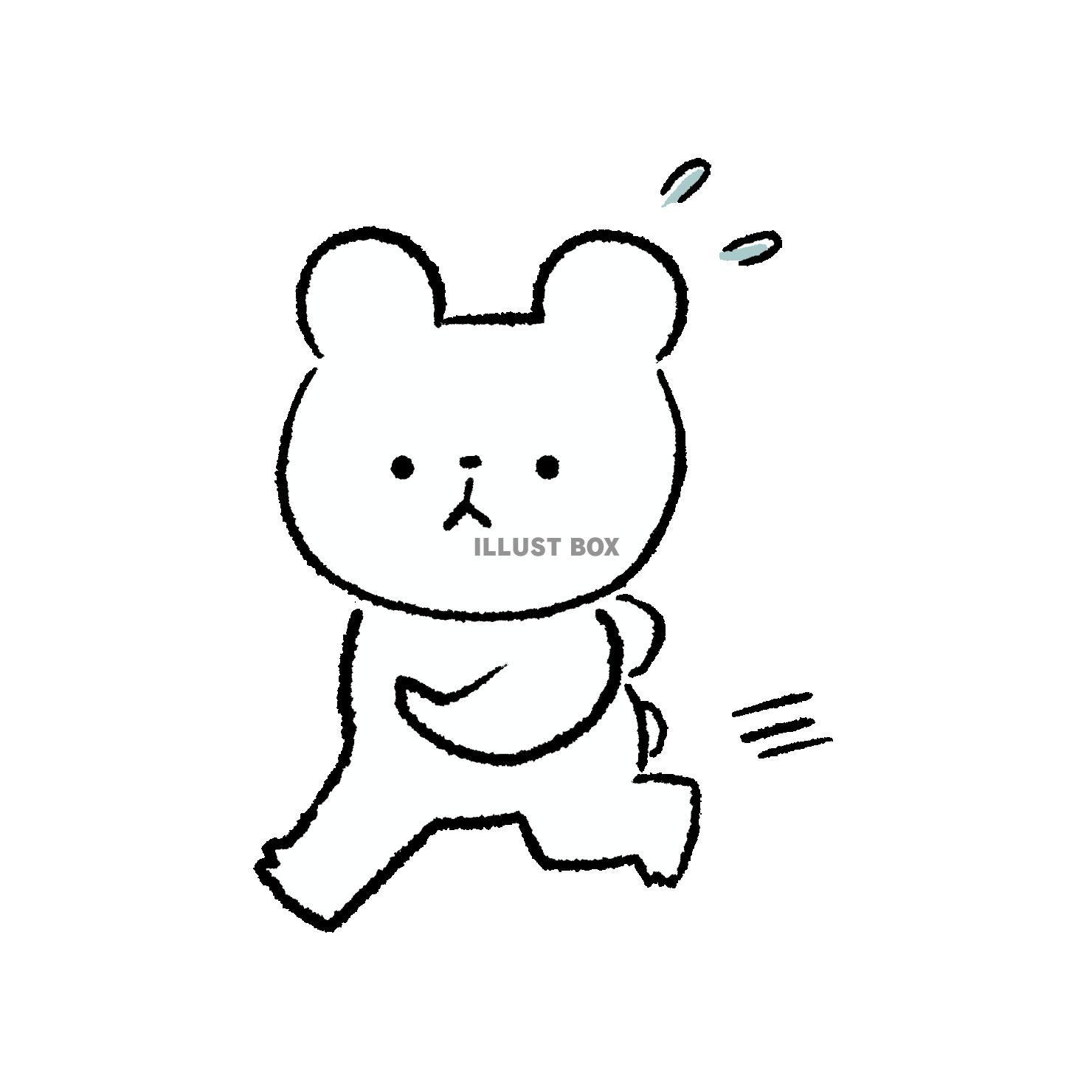 少し慌てて走るくま
