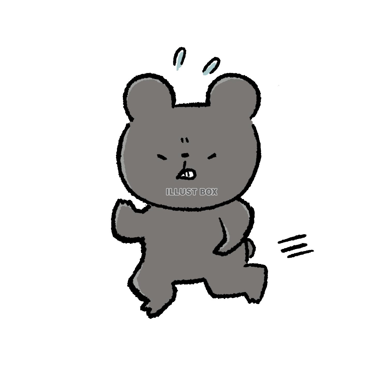 少し慌てて走るくま2