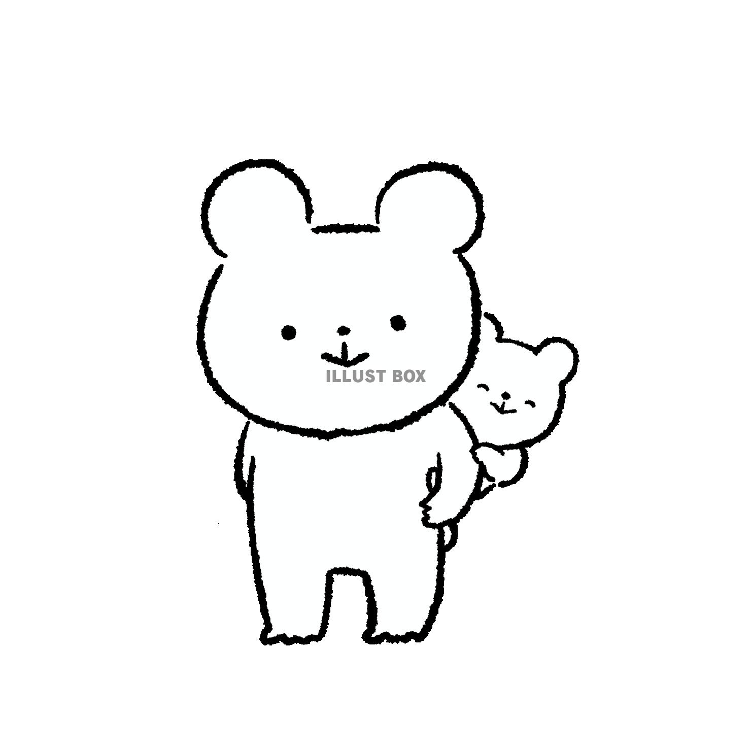 おんぶの親子くま