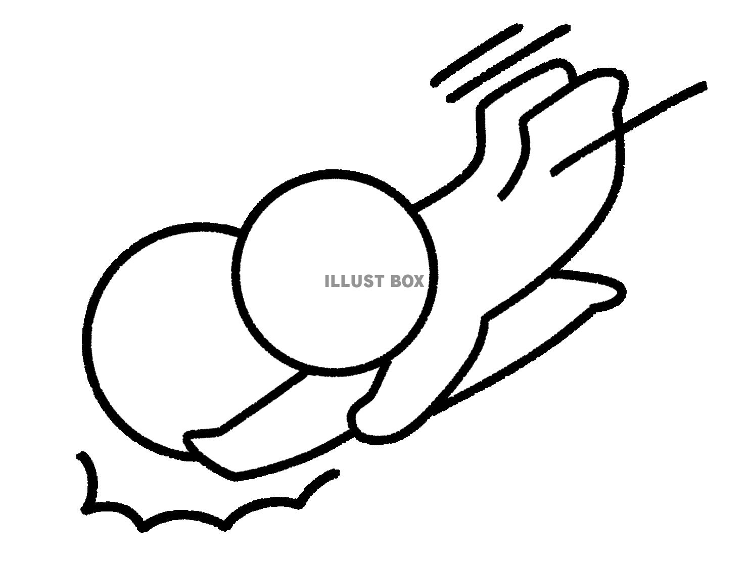 飛びついて押さえる棒人間