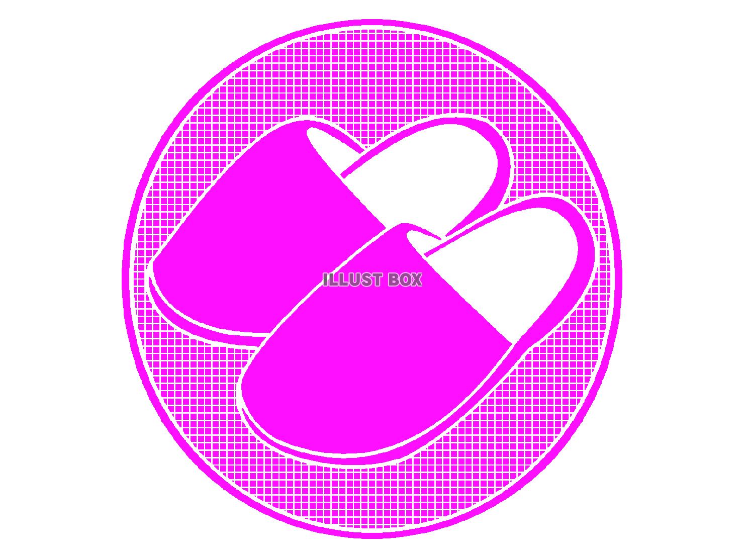 紫色のスリッパのシルエット