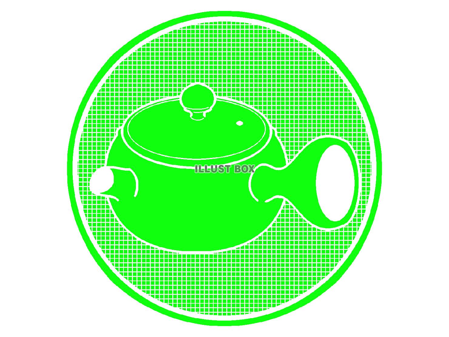 緑色の急須のシルエット