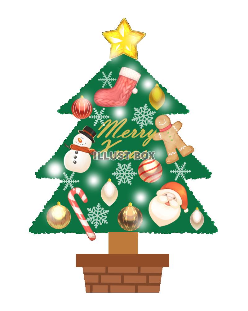 にぎやかクリスマスツリー　透過png