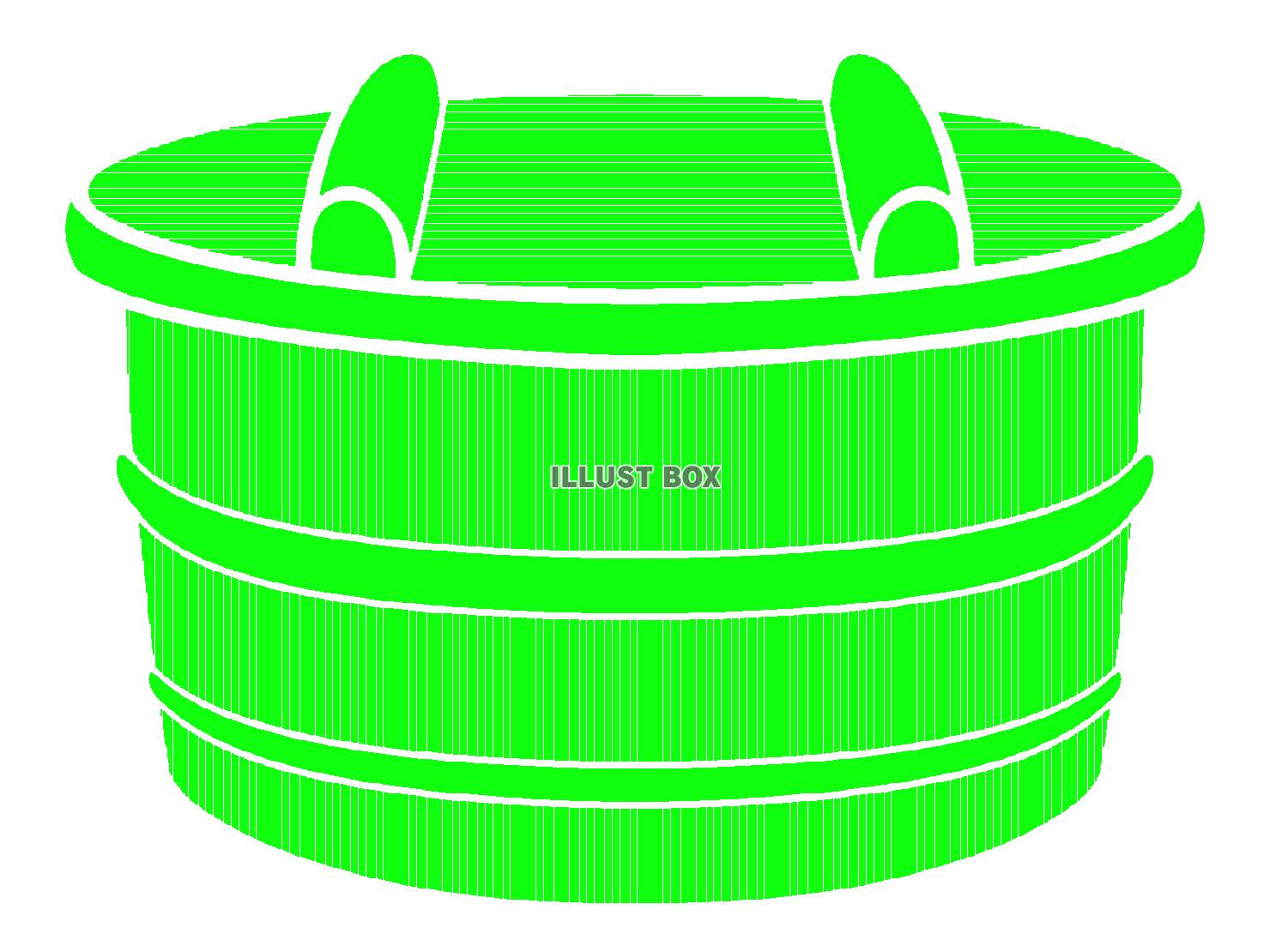 緑色のおひつのシルエット