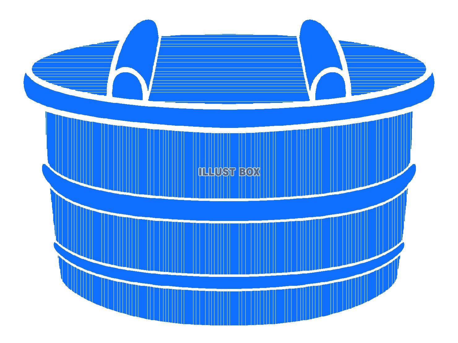 青色のおひつのシルエット