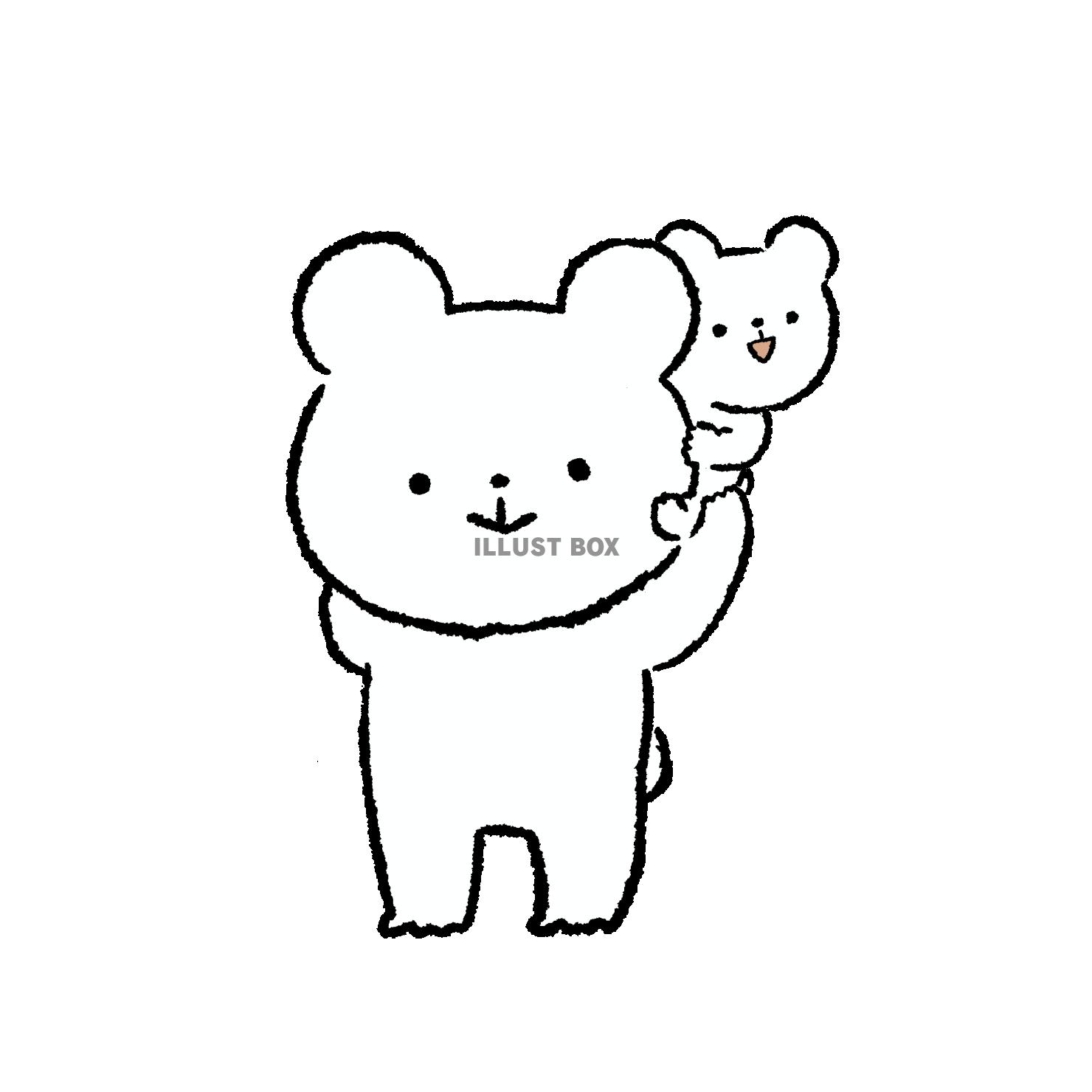 肩車の親子くま