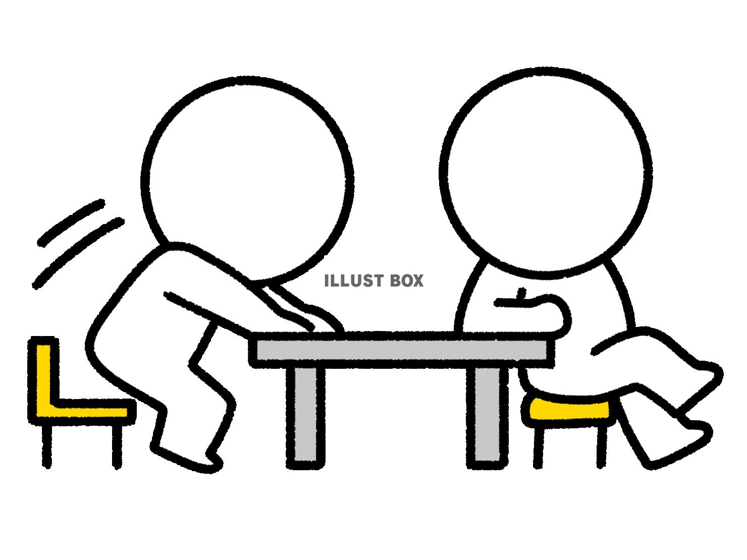 椅子から立ち上がる棒人間