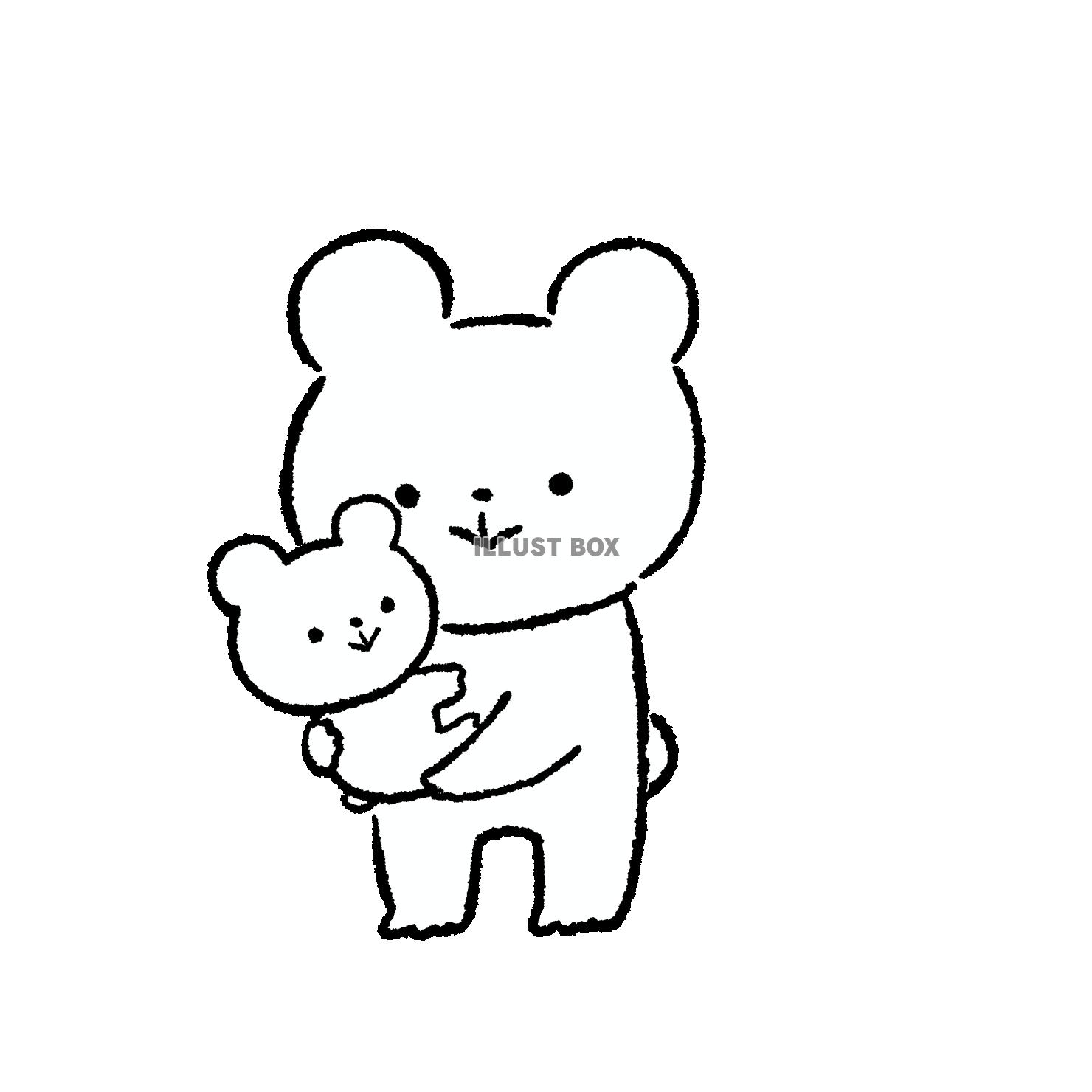 だっこの親子くま