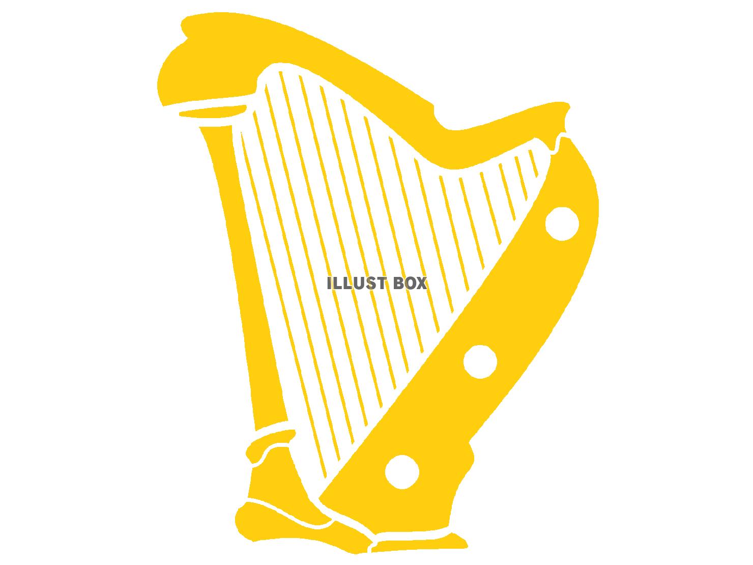黄色のハープのシルエット