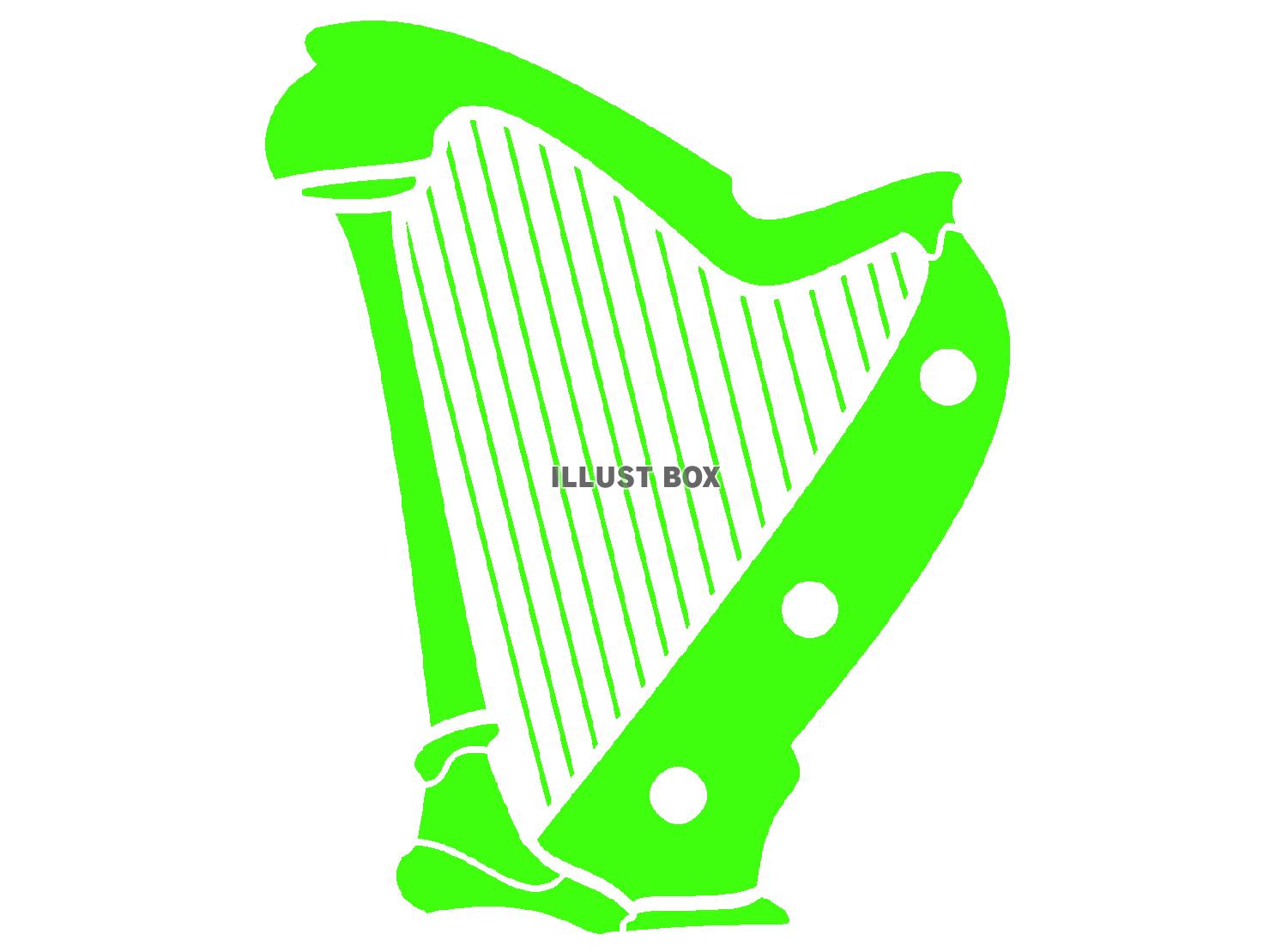 緑色のハープのシルエット