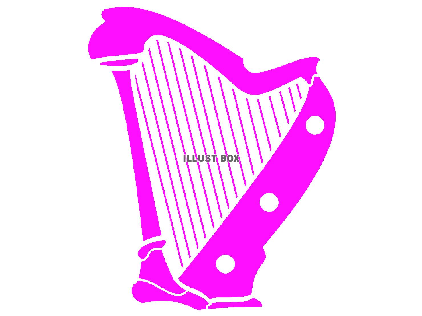 紫色のハープのシルエット