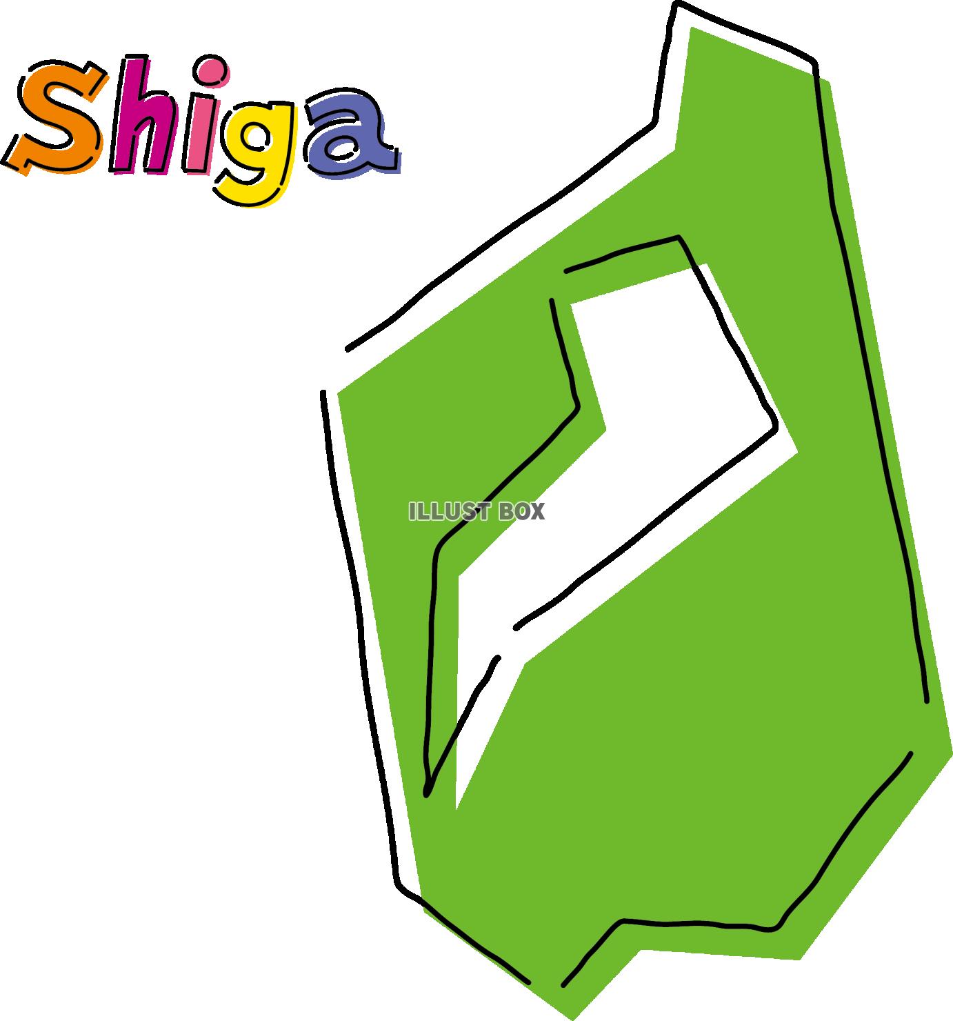  滋賀　手描き風のシンプルな線画の地図