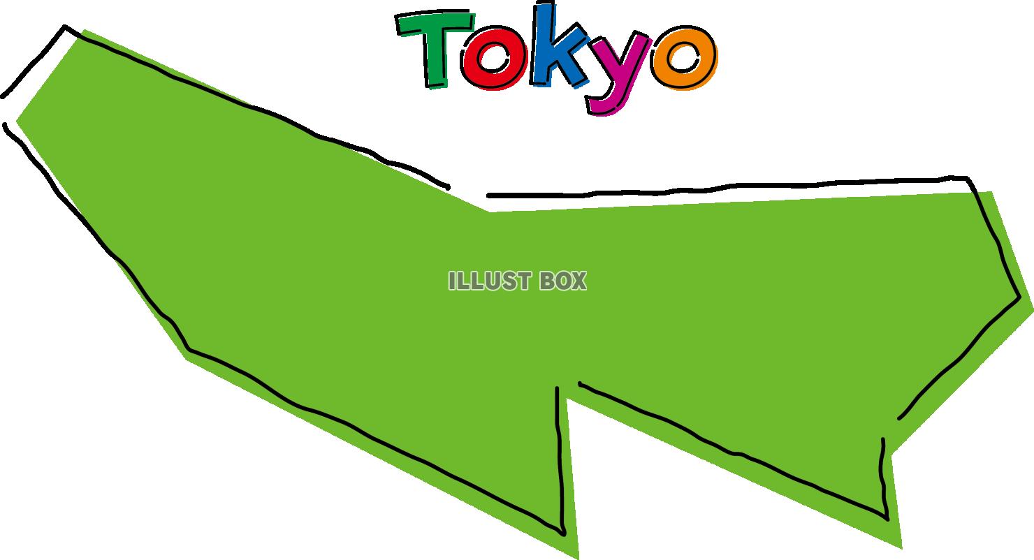 東京　手描き風のシンプルな線画の地図