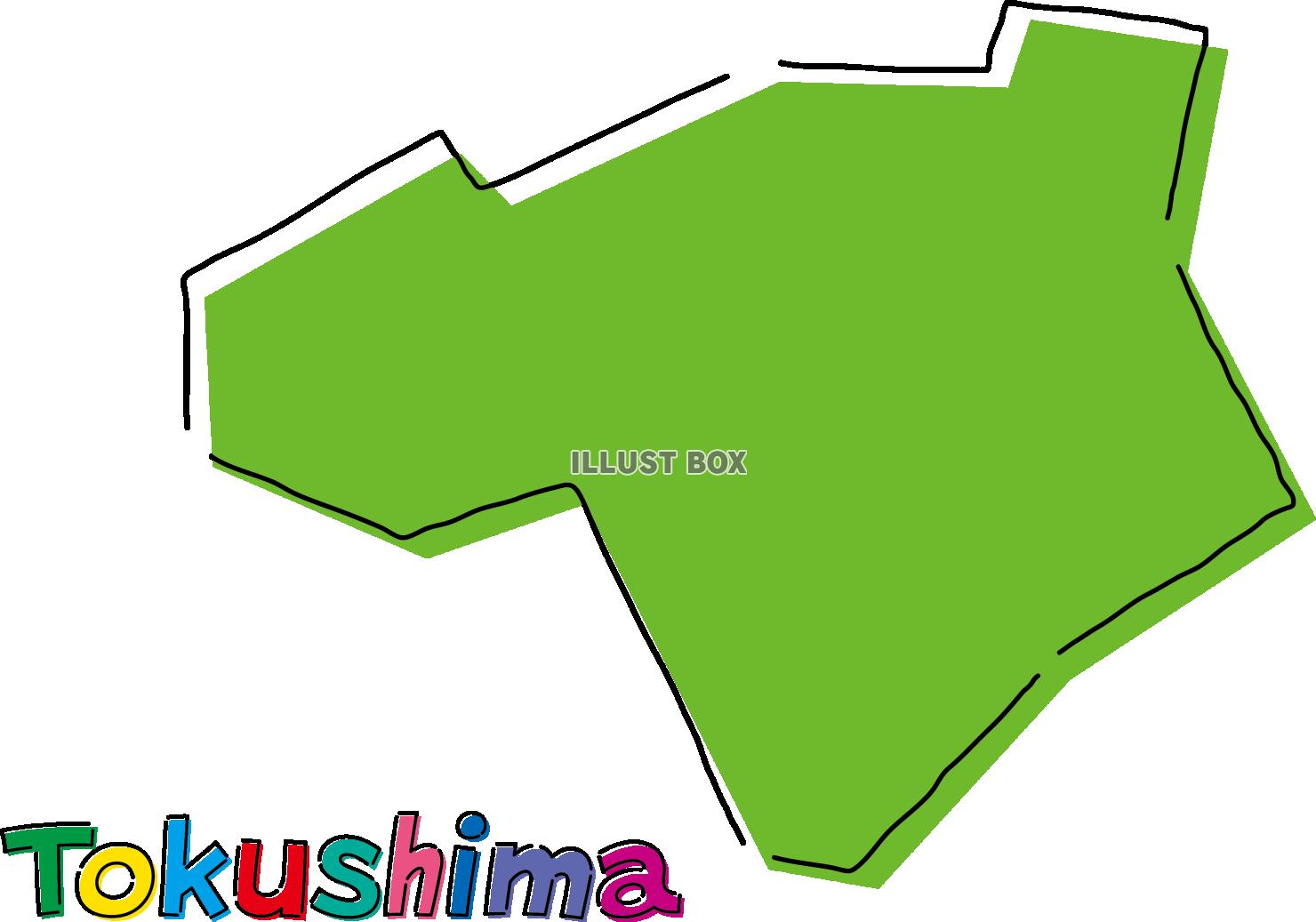 徳島　手描き風のシンプルな線画の地図
