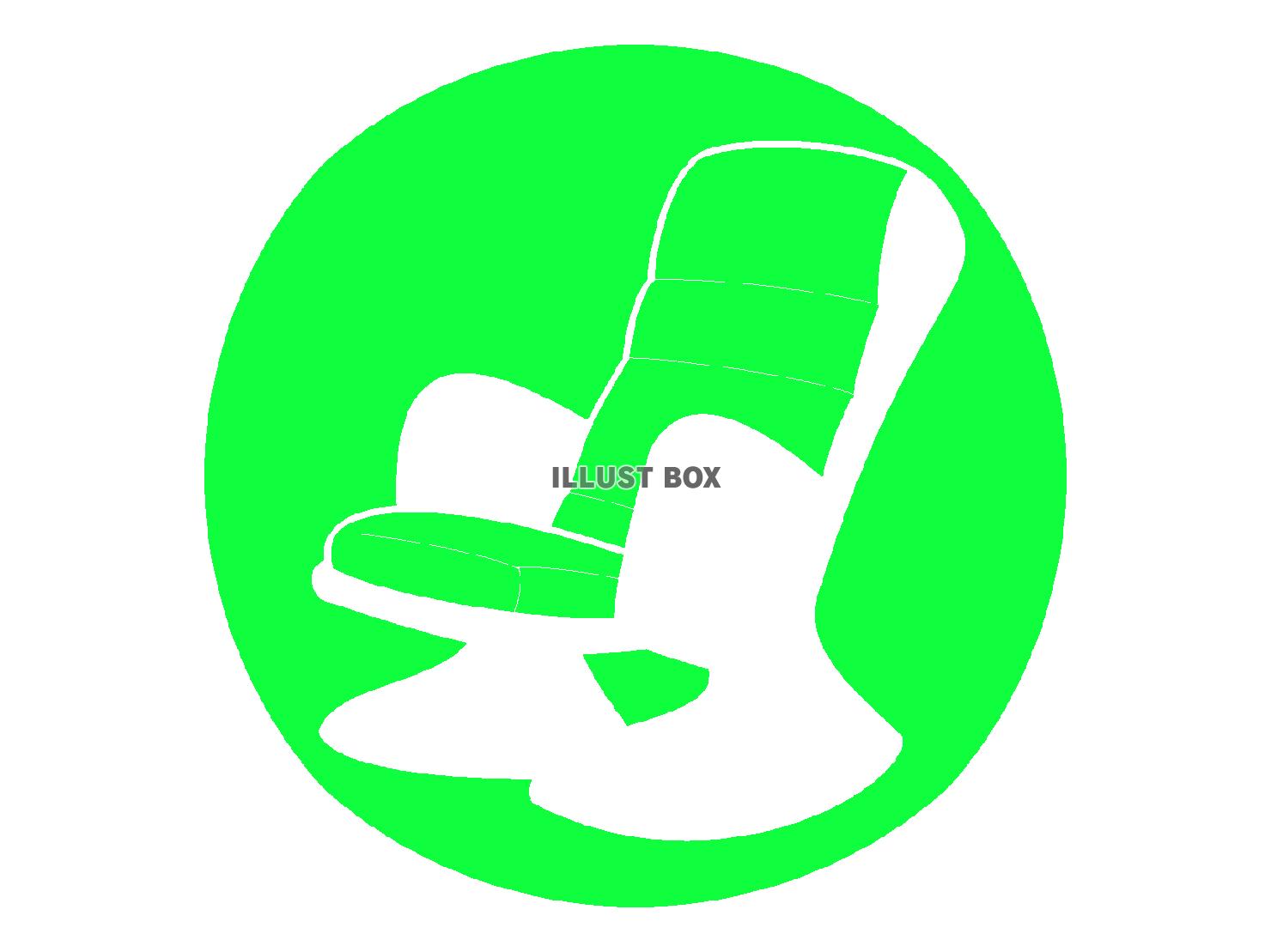 緑色の椅子のシルエットアイコン