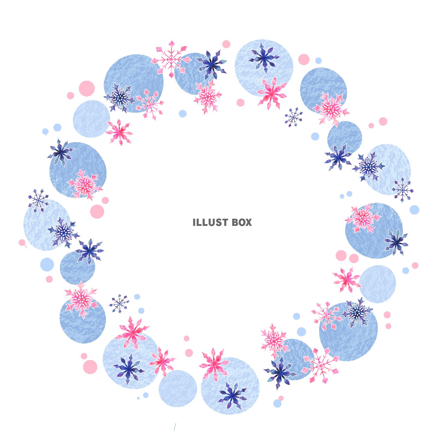 かわいい雪の結晶リースフレーム